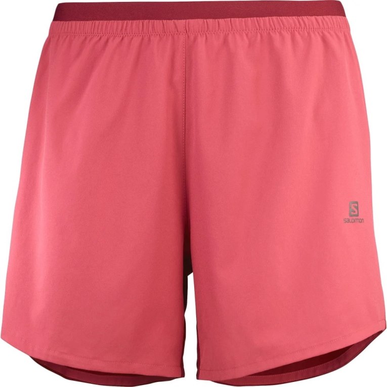 Red Salomon Cross 5'' Women's Running Shorts | PH 92364B